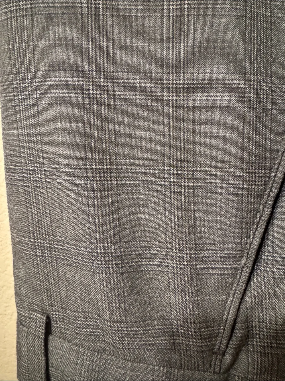 Banana Republic Gray Plaid Tailored Fit Dress Pants 33x34